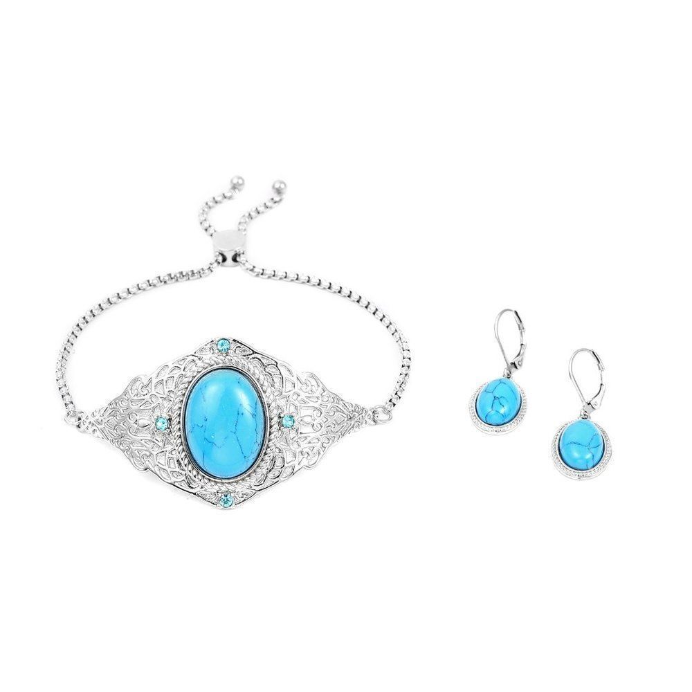 Lever Back Earrings & Bolo Bracelet